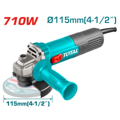 PULIDORA 4 1/2 710W INCLUYE MANGO AUXILIAR INDUSTRIAL TOTAL (UTG10711576)