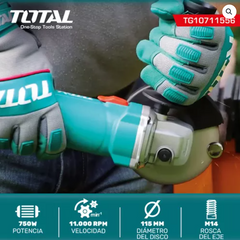 PULIDORA 4 1/2 710W INCLUYE MANGO AUXILIAR INDUSTRIAL TOTAL (UTG10711576)