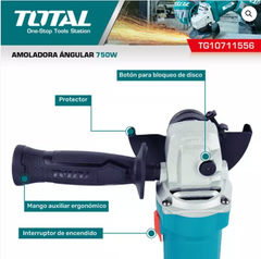 PULIDORA 4 1/2 710W INCLUYE MANGO AUXILIAR INDUSTRIAL TOTAL (UTG10711576)