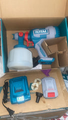 PISTOLA PINTAR INALAMBRICA 800ML 20V INCLUYE BATERIA 20V, CARGADOR, AGUJA DE LIMPIEZA Y DOS BOQUILLAS, TOTAL (UTSGLI20042)